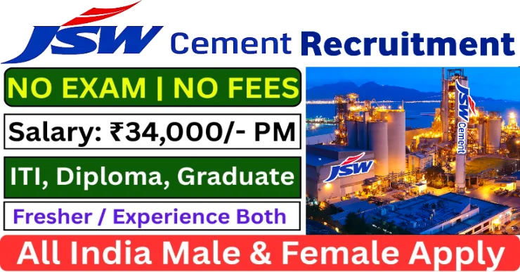 JSW Cement Job Vacancy फ्रेशर्स और एक्सपीरियंस कैंडिडेट्स के लिए जॉब भर्ती, अप्लाई कैसे करें | JSW Cement Recruitment | How can I apply for a job at JSW? | What is JSW full form? | Who is the CEO of JSW Cement? | What are the eligibility criteria for JSW Cement recruitment? | What is the selection process of JSW Cement? | क्या JSW Cement कंपनी में जॉब के लिए पैसे मांगा जाता है?